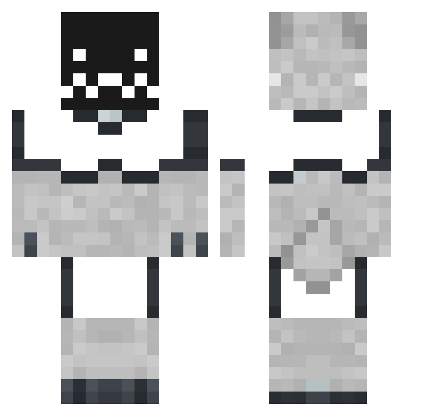 sb_burn Minecraft skin, front and back view