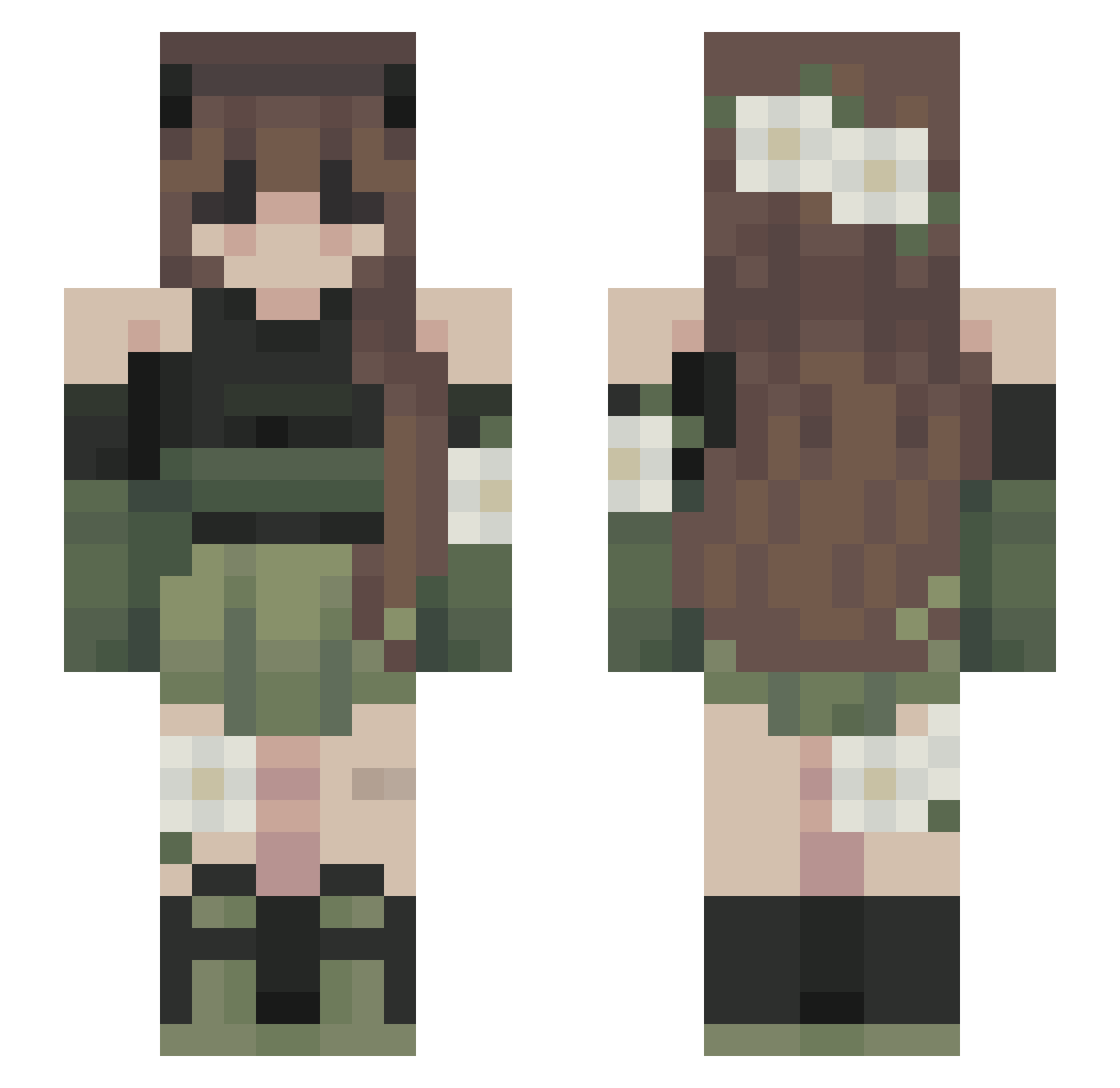 spooky_leo Minecraft skin, front and back view