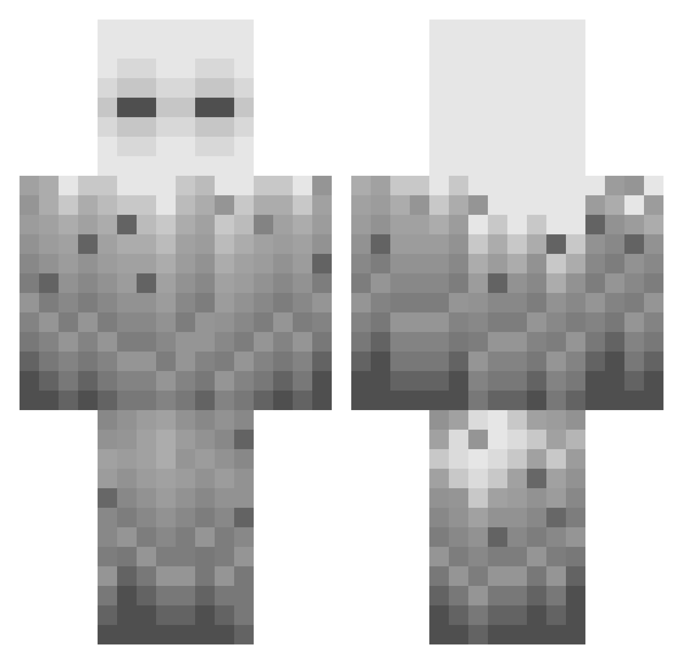 Kaspito Minecraft skin, front and back view