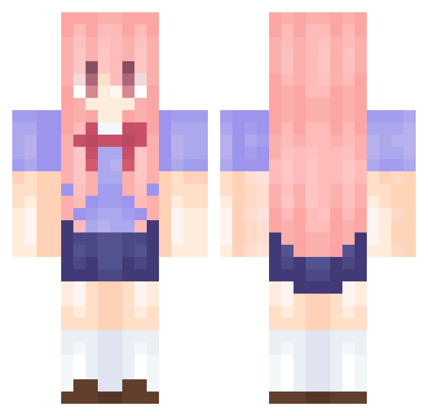 Donat Minecraft skin, front and back view