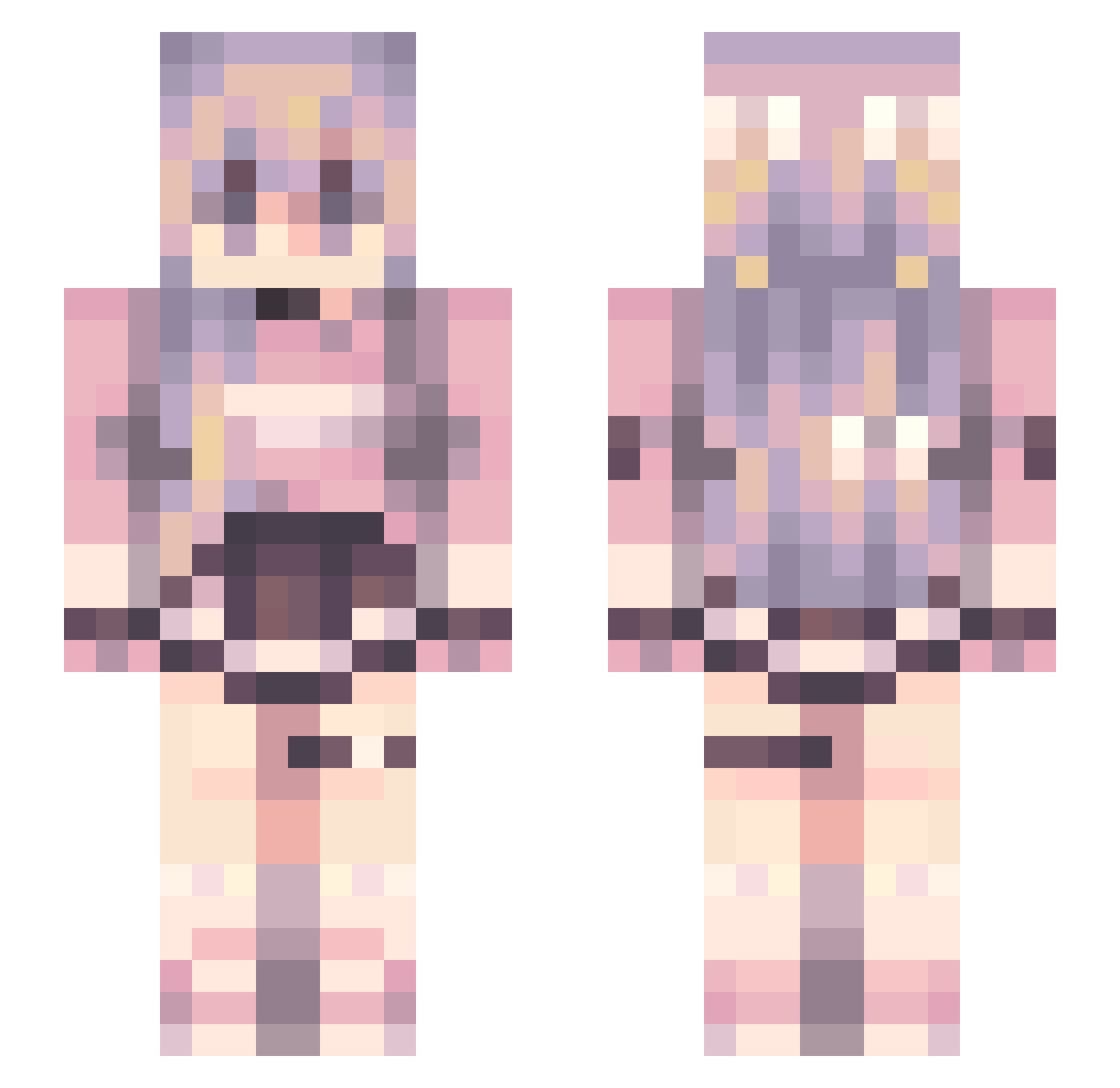 Tropticl Minecraft skin, front and back view