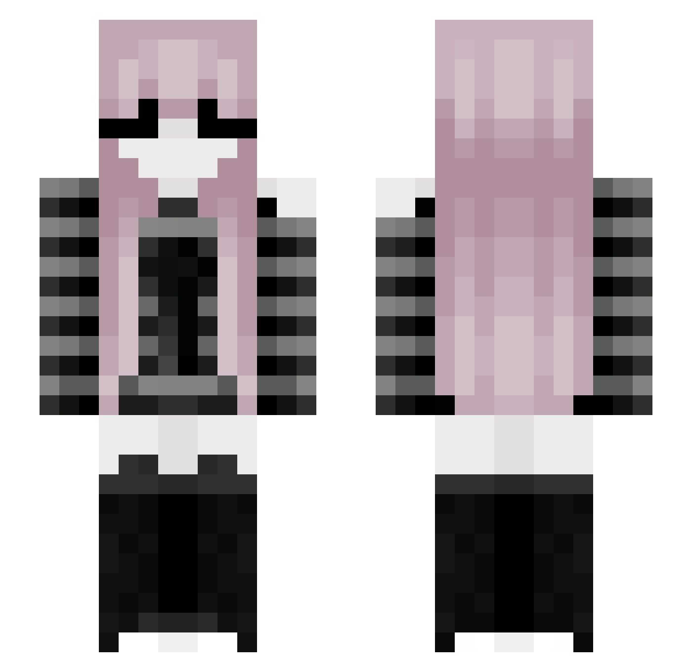 pyurifi Minecraft skin, front and back view
