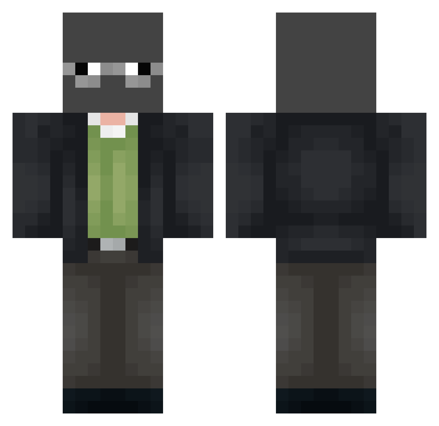 Abzzez Minecraft skin, front and back view