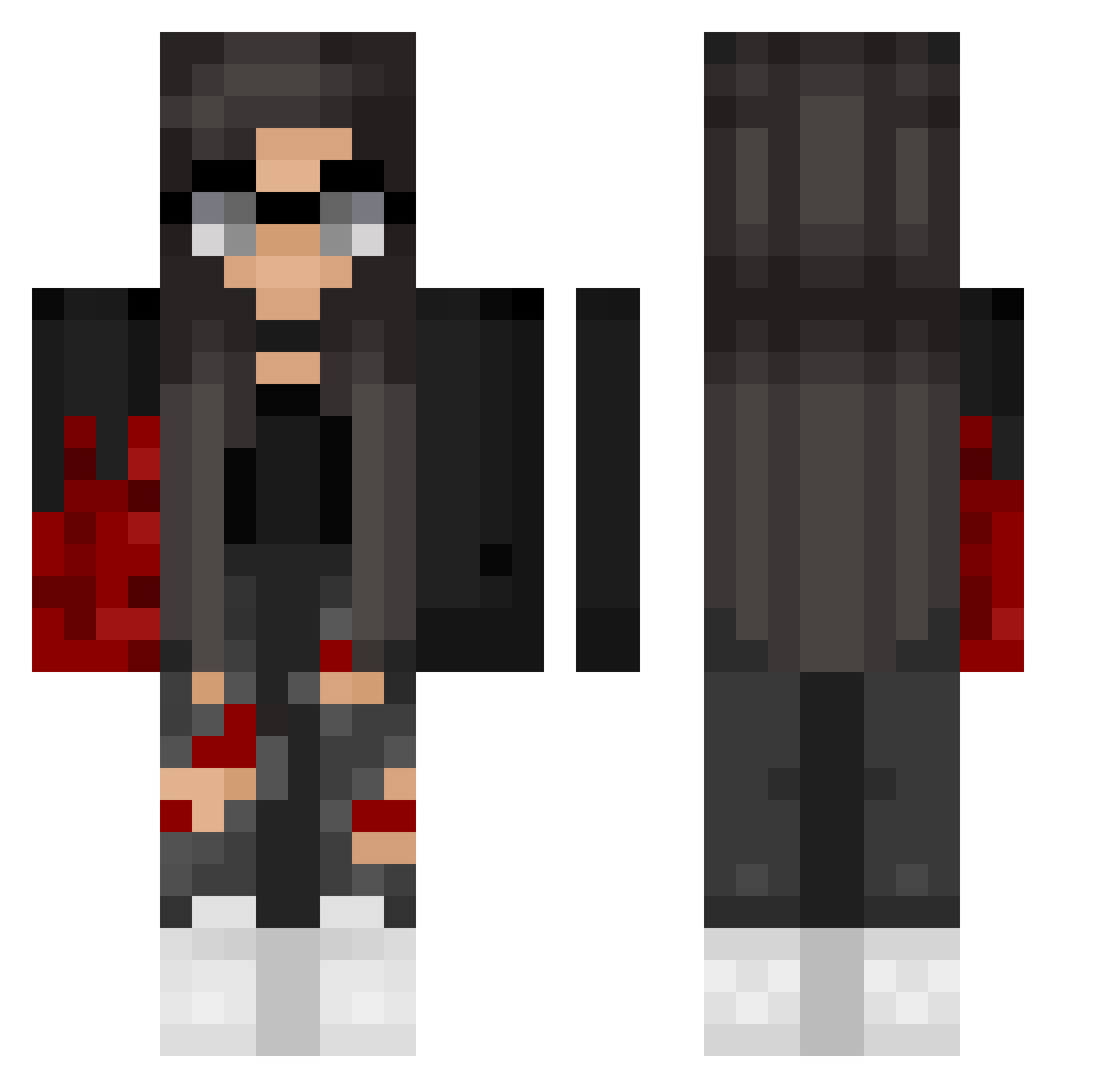TheHaunting Minecraft skin, front and back view