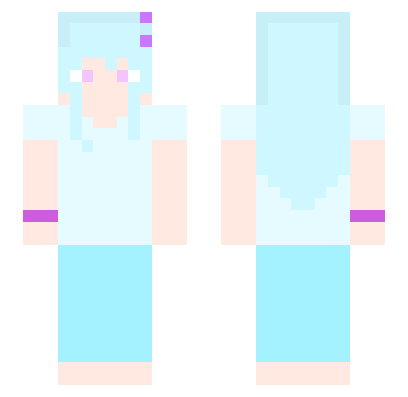 Re_100 Minecraft skin, front and back view