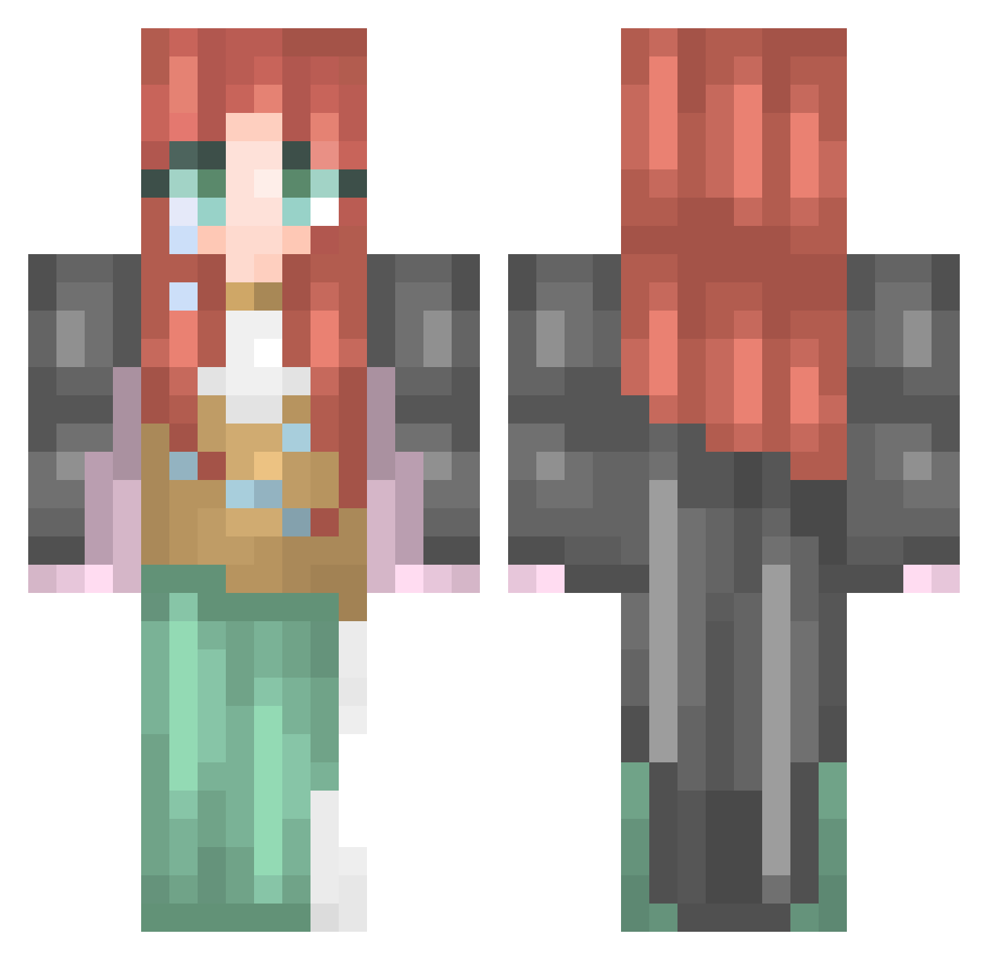 Jeanna Minecraft skin, front and back view