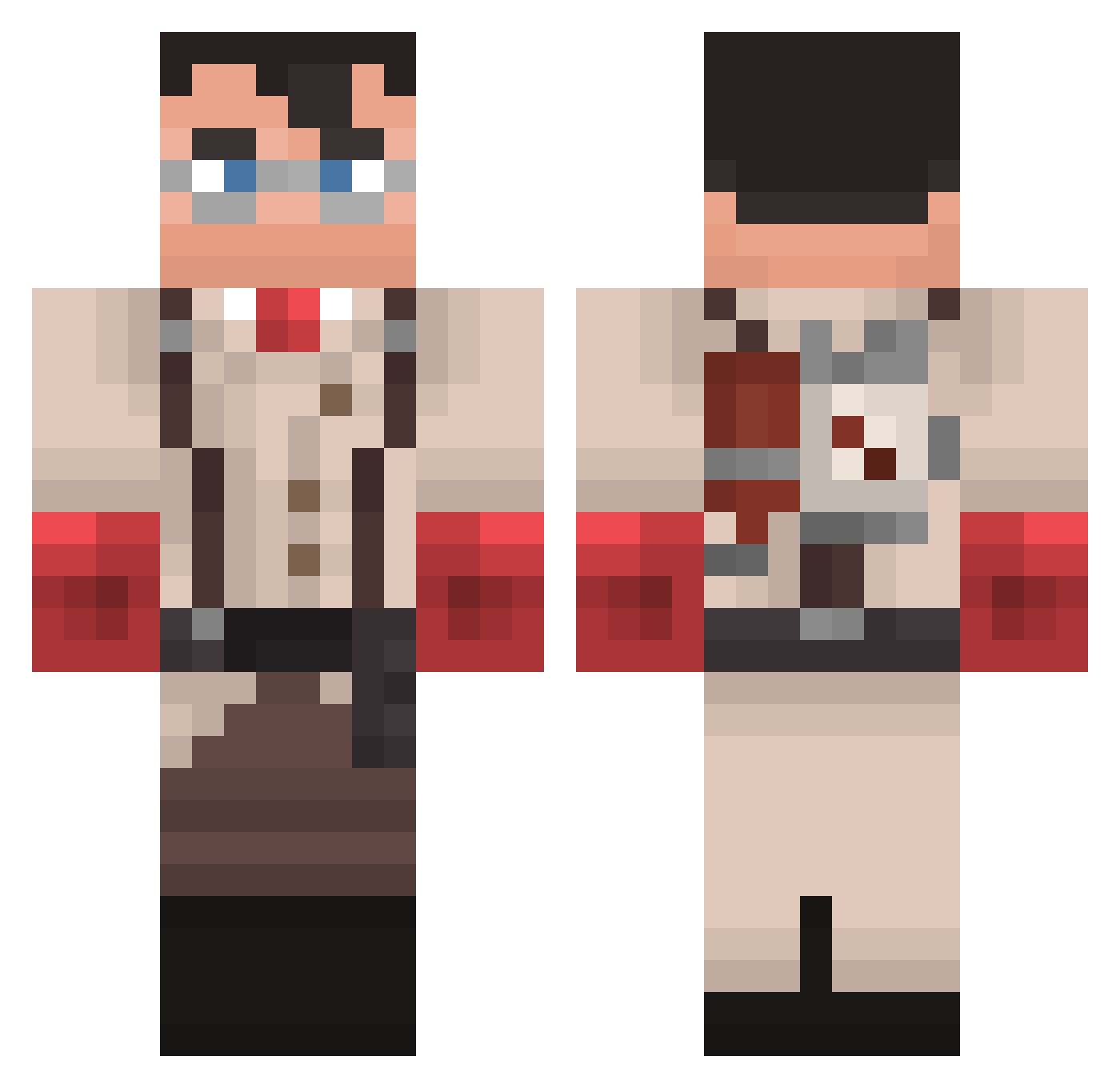 HBigBoy Minecraft skin, front and back view
