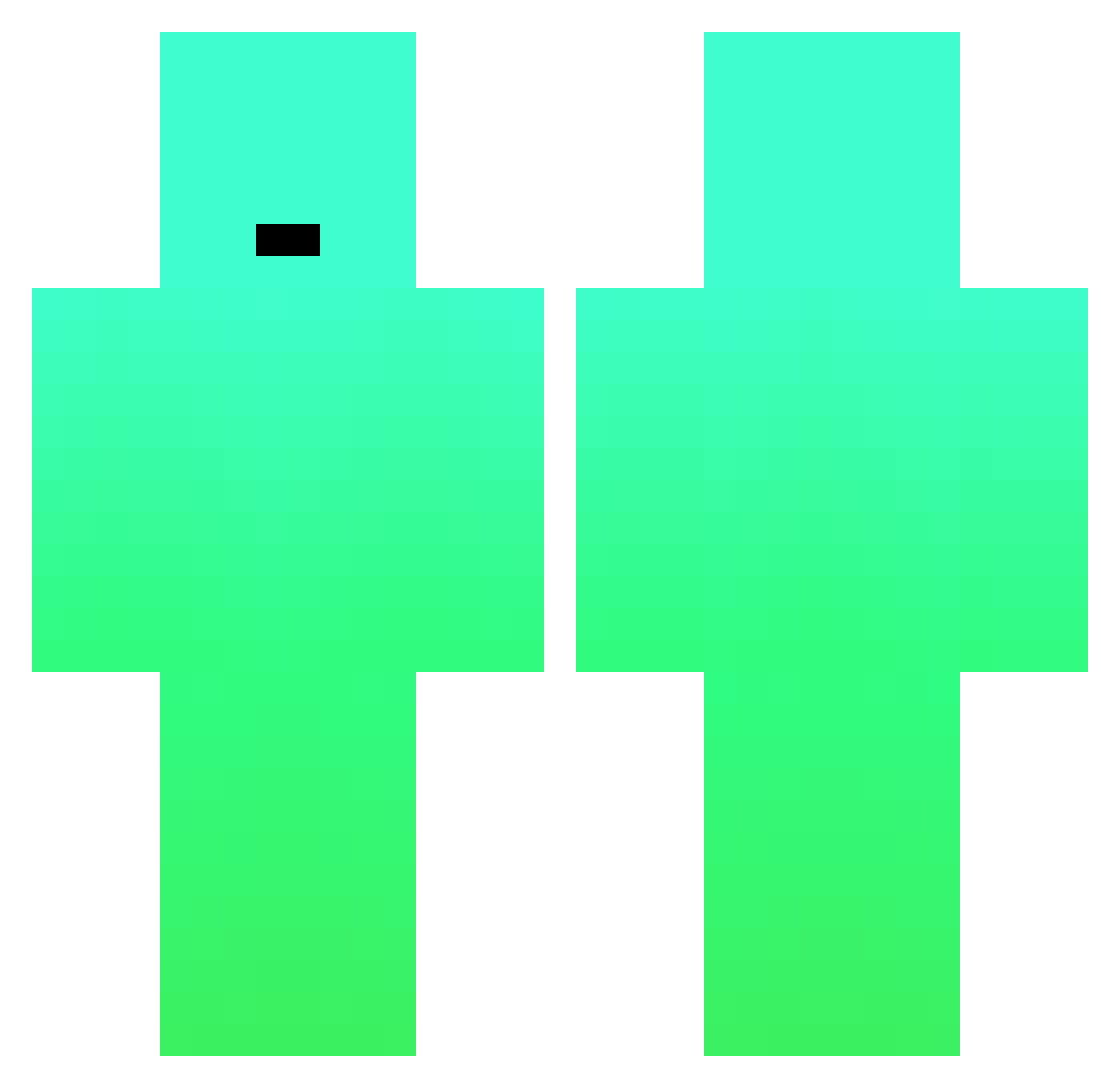 Stormn Minecraft skin, front and back view