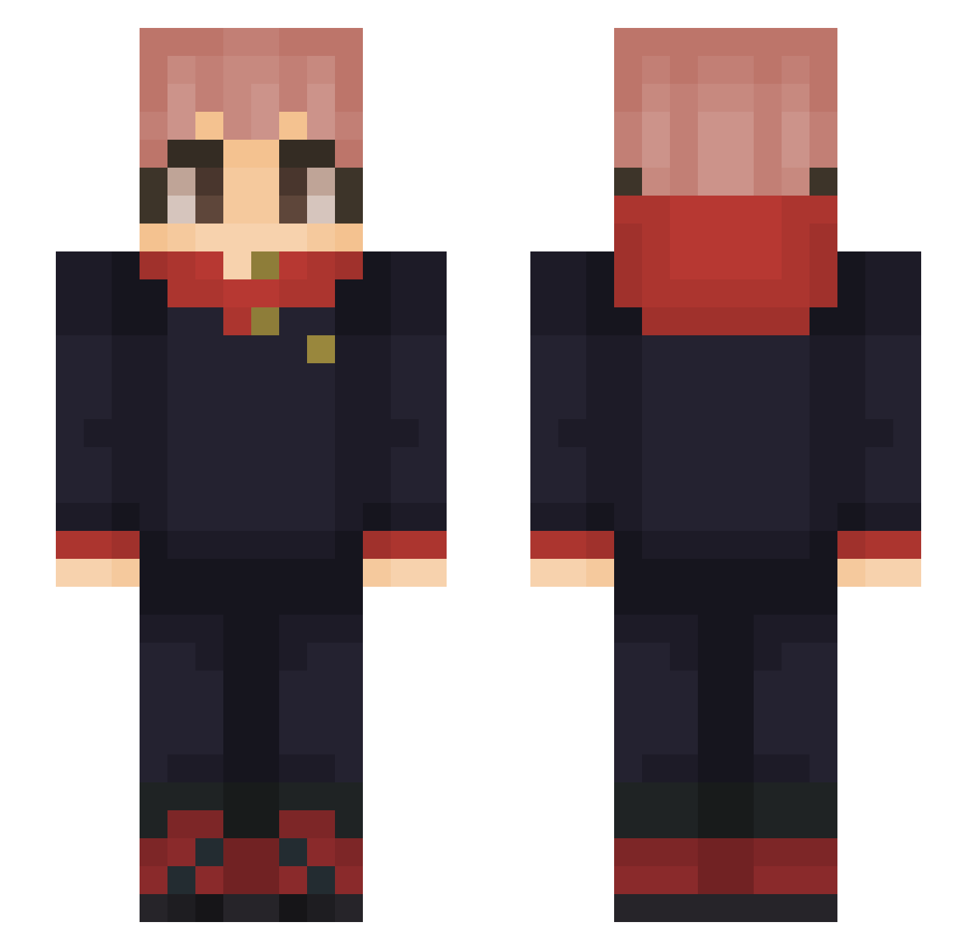 ProSax10 Minecraft skin, front and back view