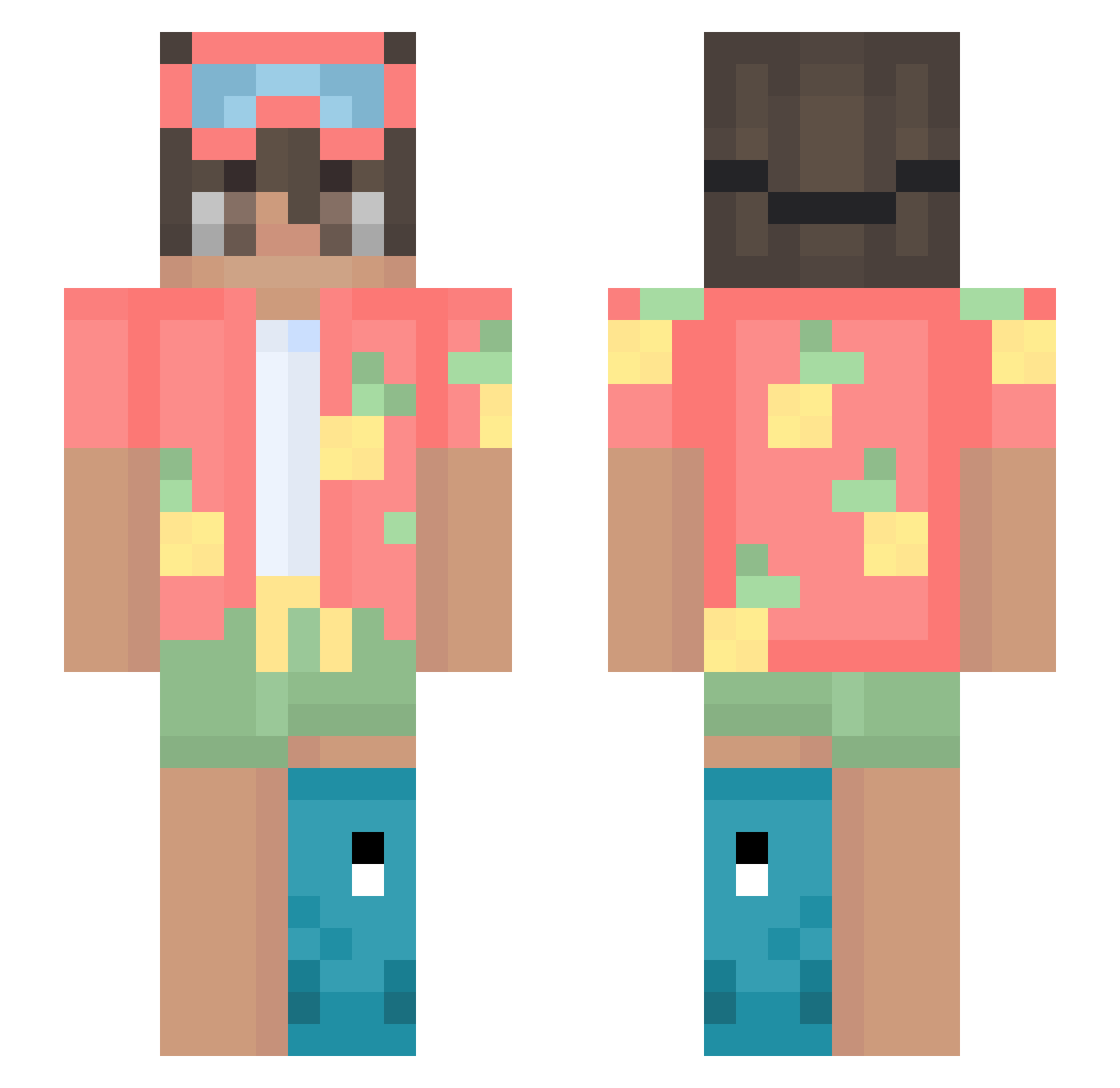 _dialed Minecraft skin, front and back view