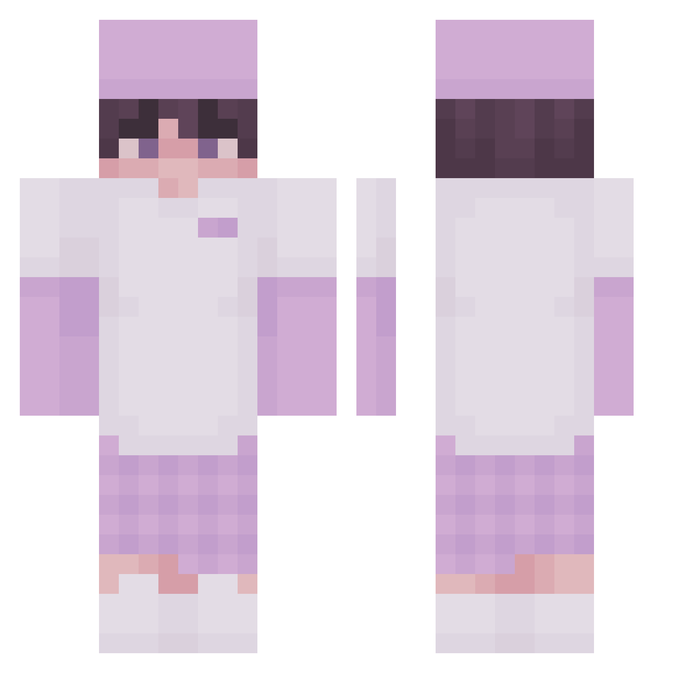 sawder Minecraft skin, front and back view