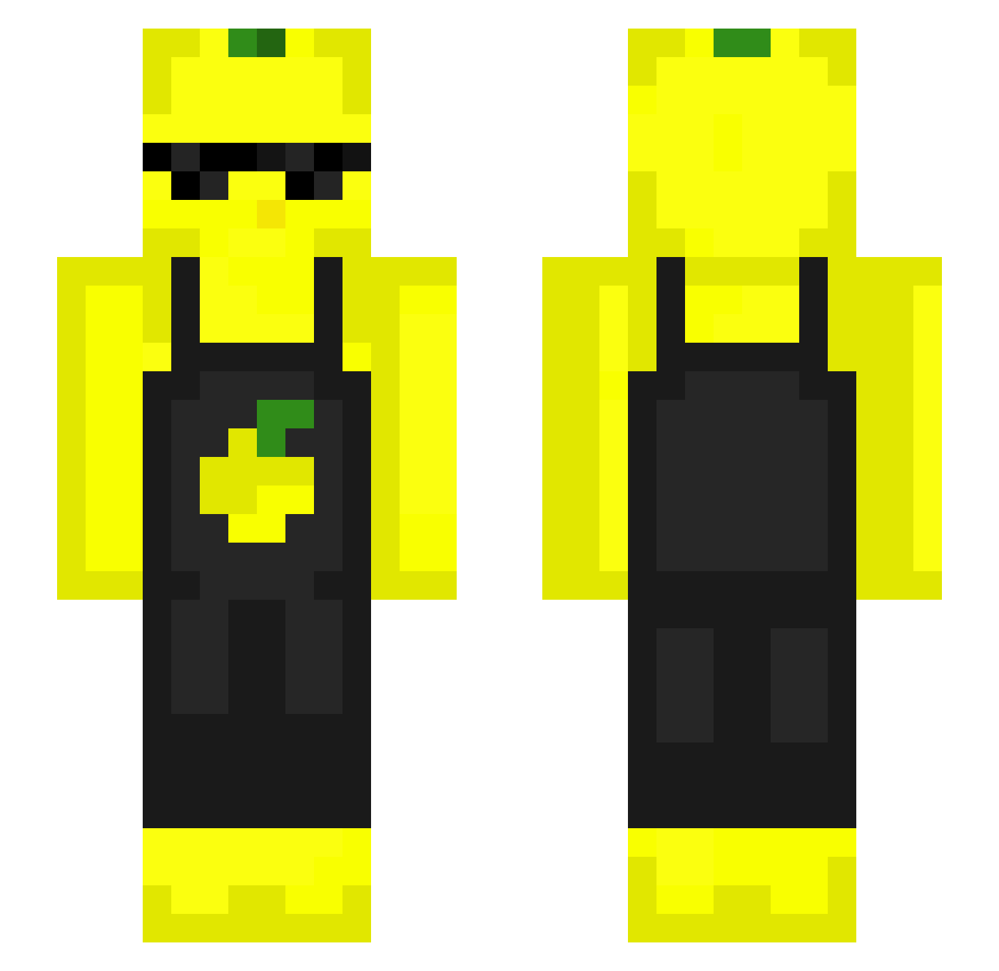 Lim0m Minecraft skin, front and back view