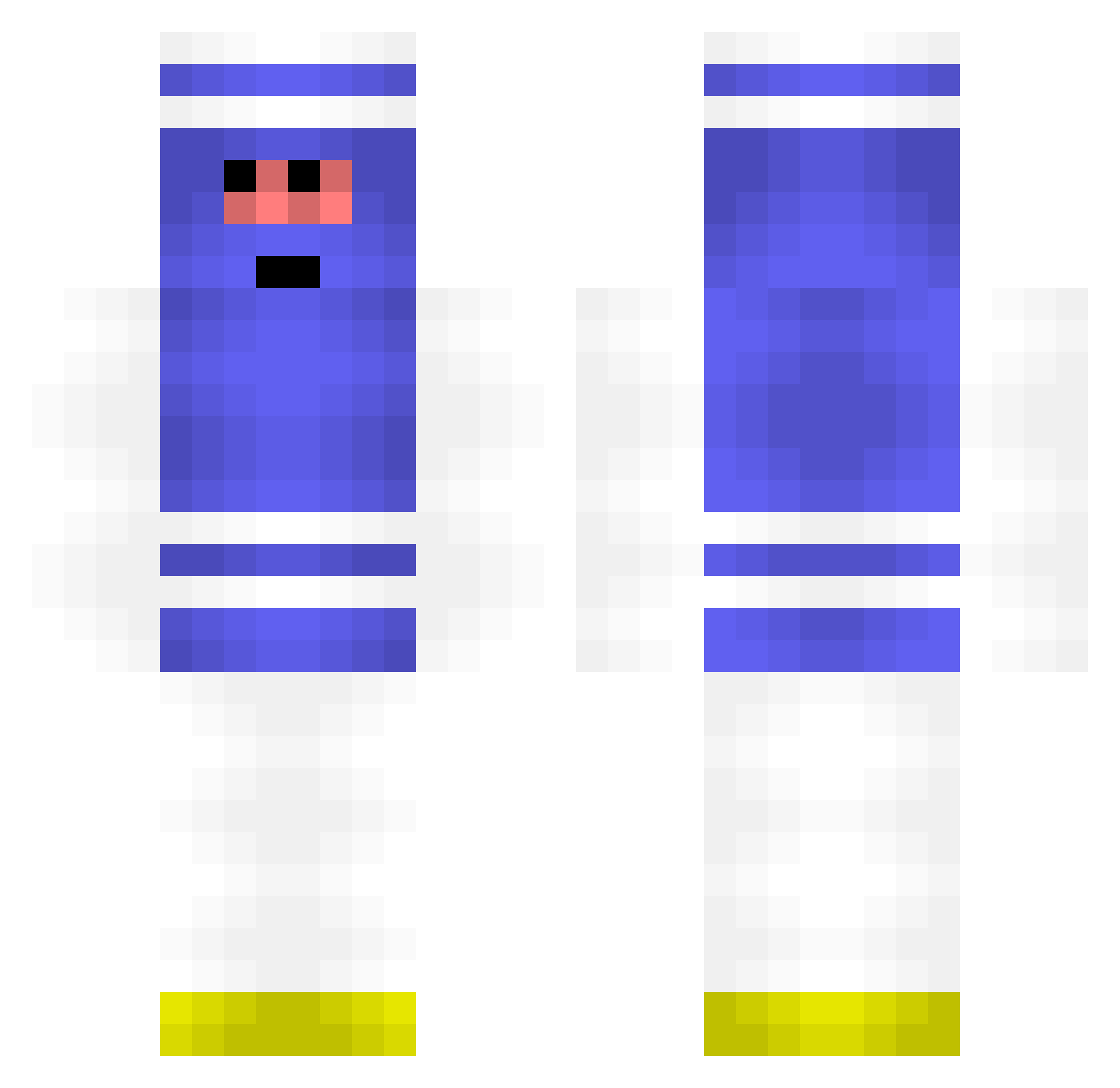 XdLuky Minecraft skin, front and back view