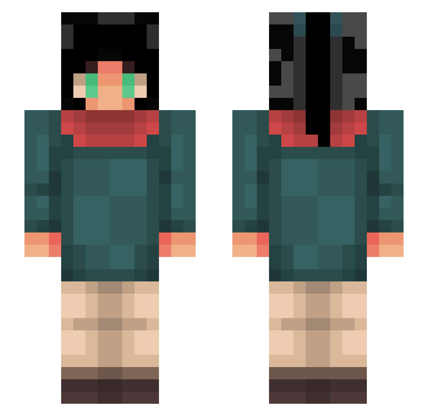ThineLittleOne Minecraft skin, front and back view