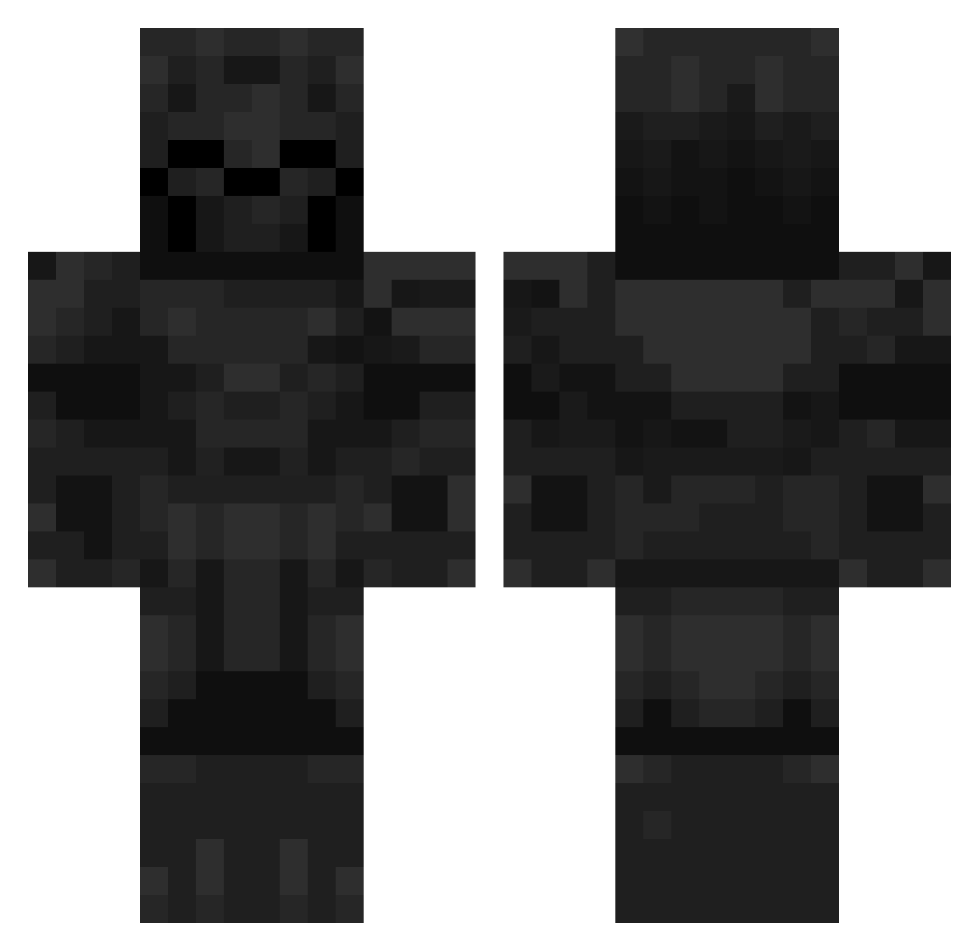 UneasyPasta Minecraft skin, front and back view