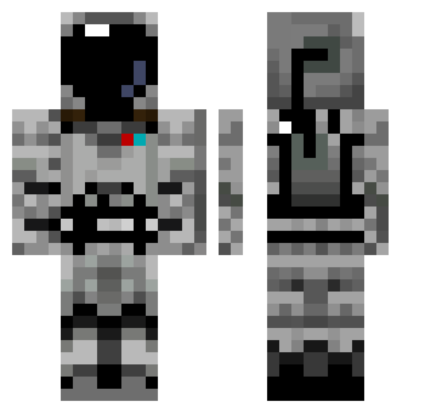 AceMan5000 Minecraft skin, front and back view