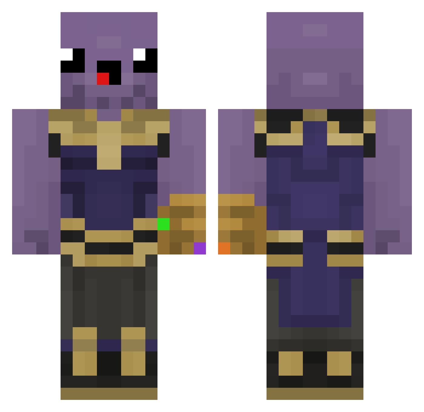 Theo200bg Minecraft skin, front and back view
