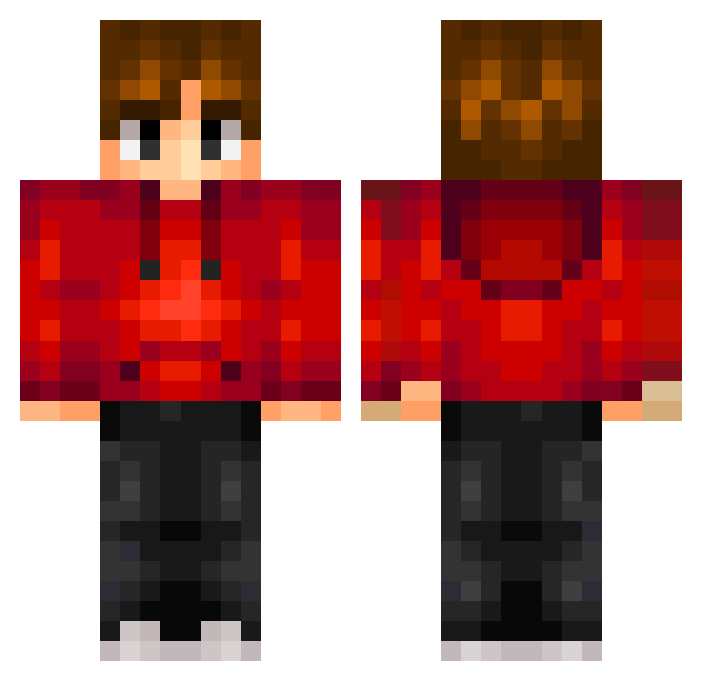 TheXodiRude Minecraft skin, front and back view