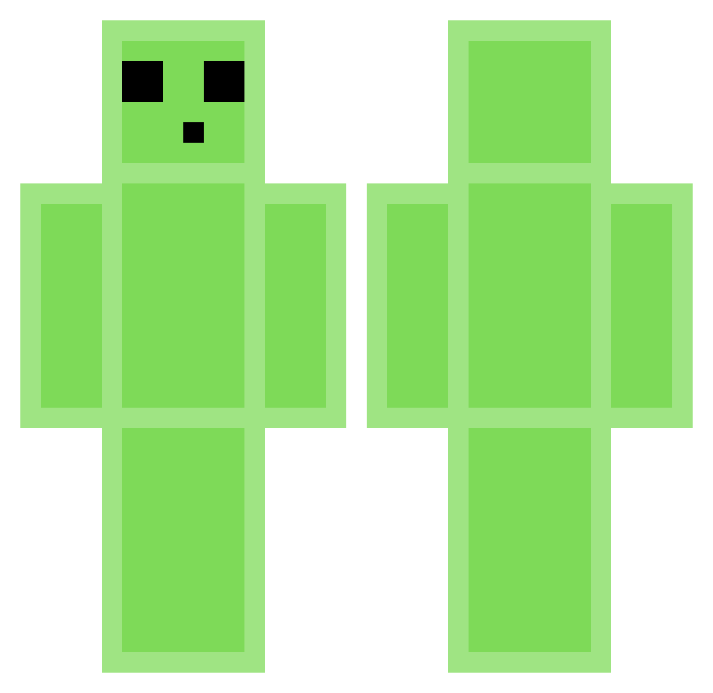 Kokitomon Minecraft skin, front and back view
