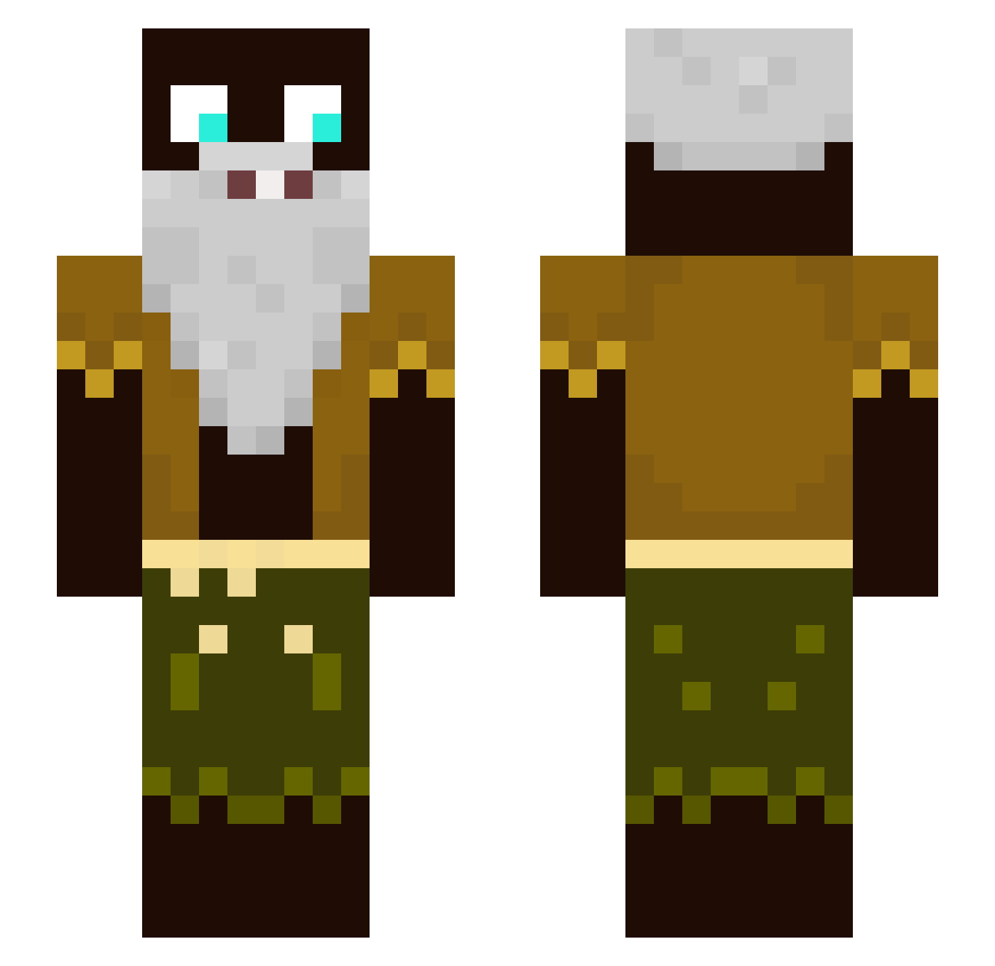 llvy Minecraft skin, front and back view
