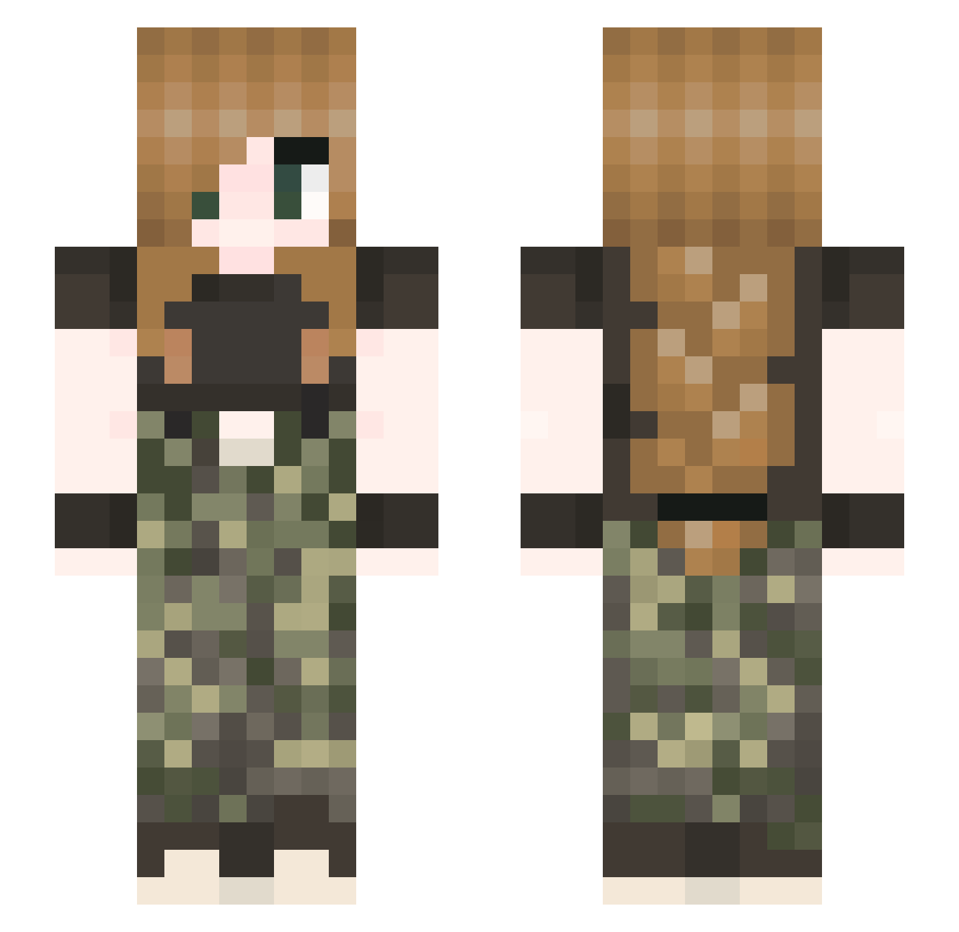Pocketdoggy Minecraft skin, front and back view