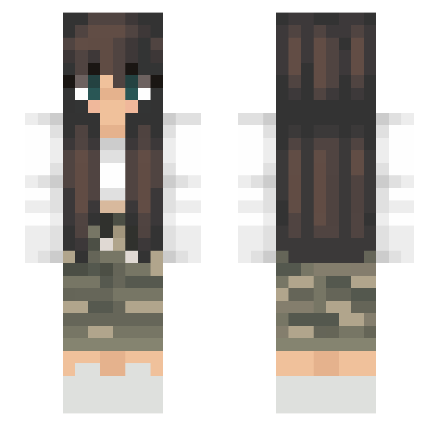 VVarriorPrincesS Minecraft skin, front and back view