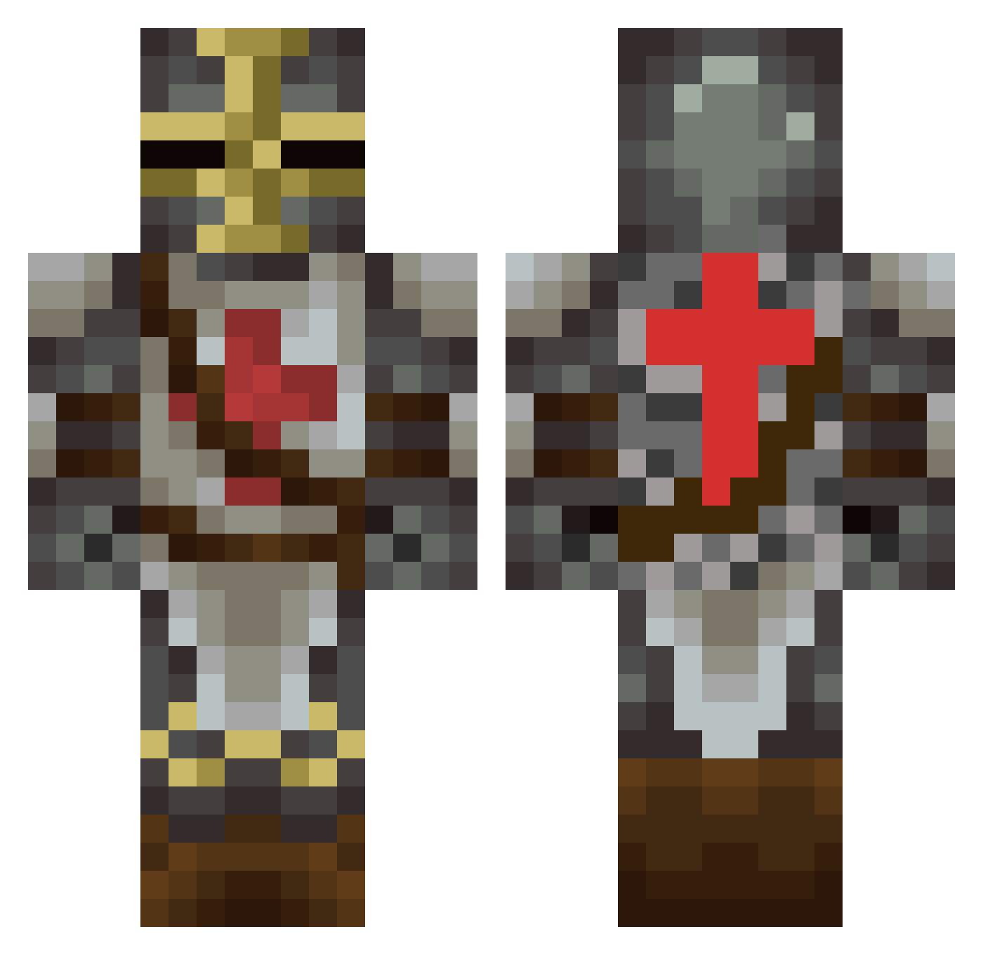 ViniCatholic Minecraft skin, front and back view