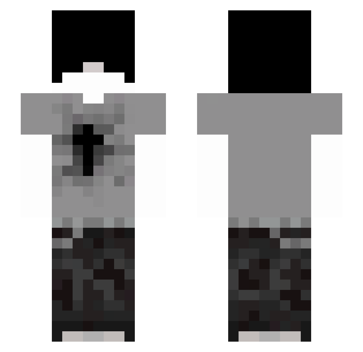 Sheety Minecraft skin, front and back view