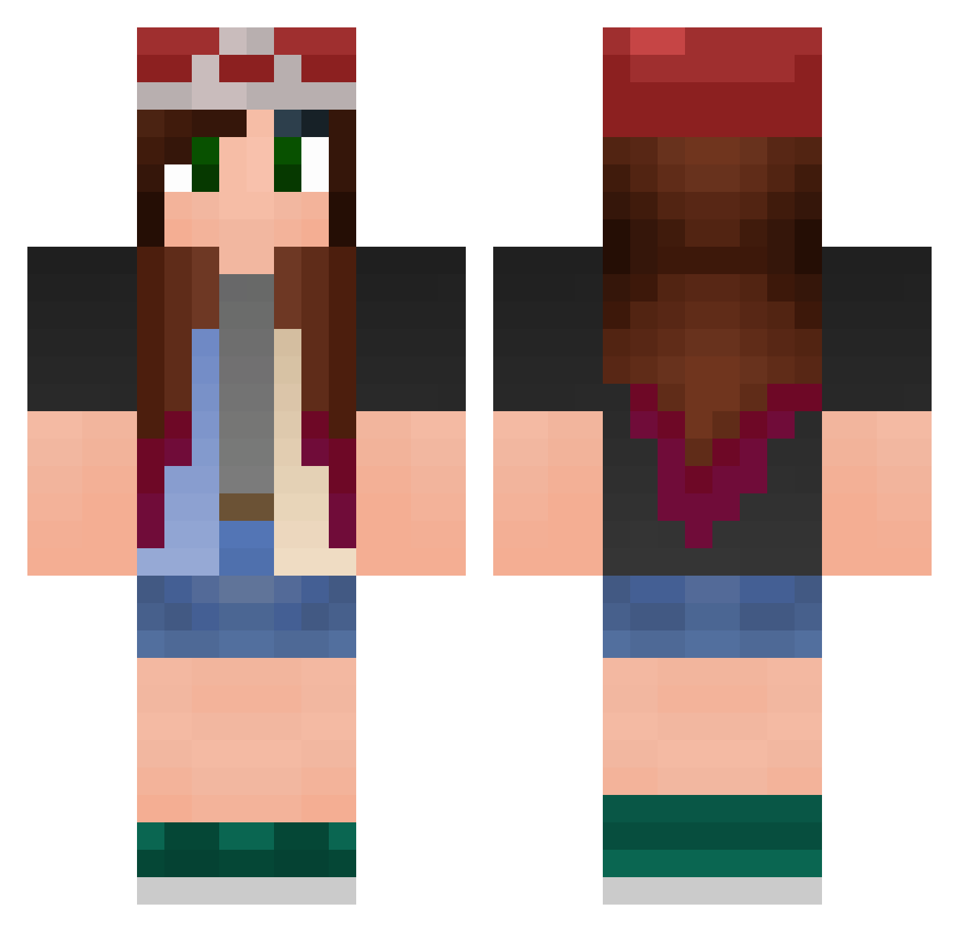 Alyssa Minecraft skin, front and back view
