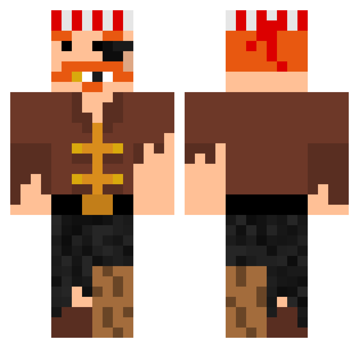RosewellGreen Minecraft skin, front and back view