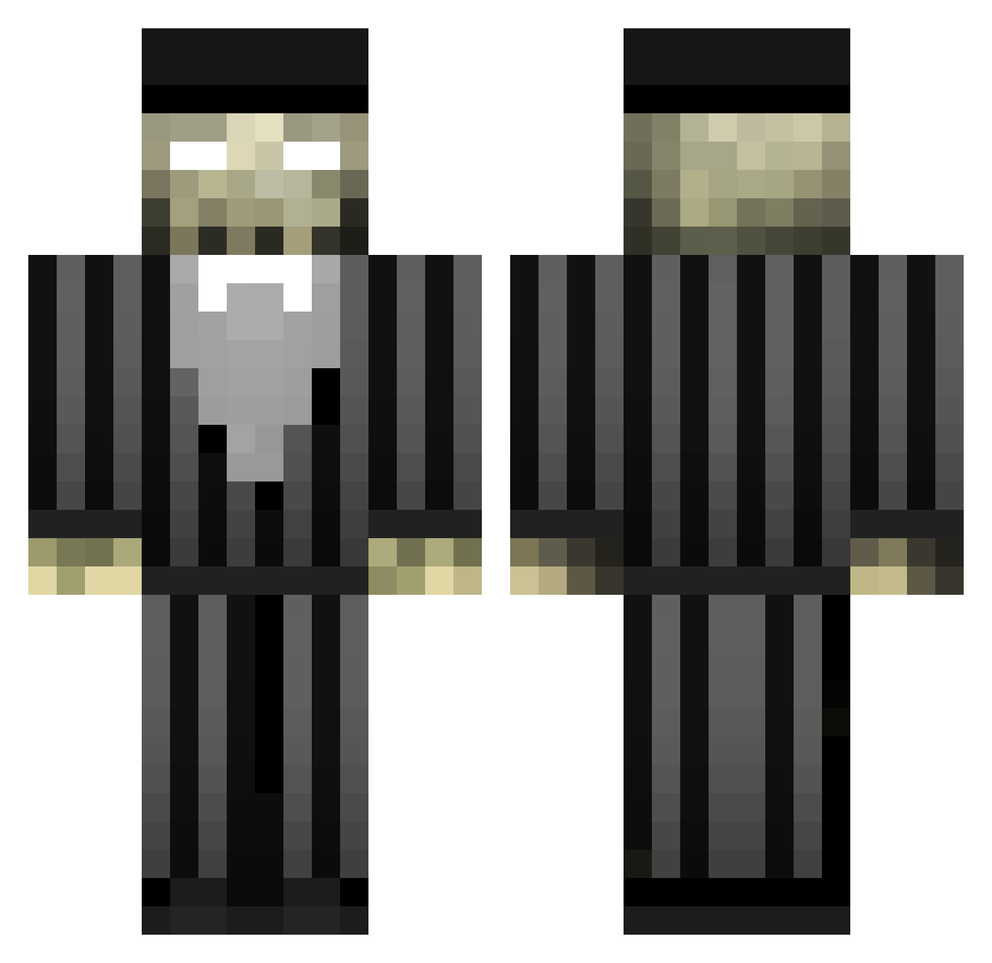 shrubxd Minecraft skin, front and back view