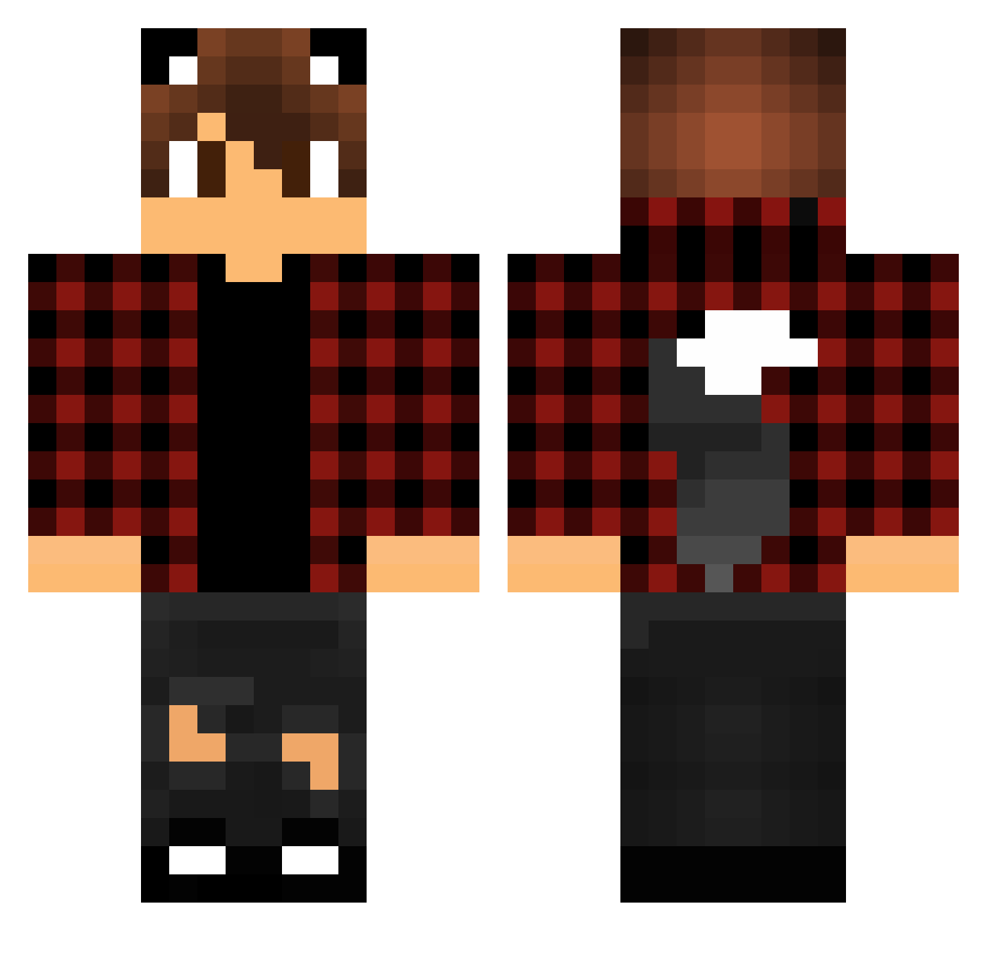 ambrosesays Minecraft skin, front and back view