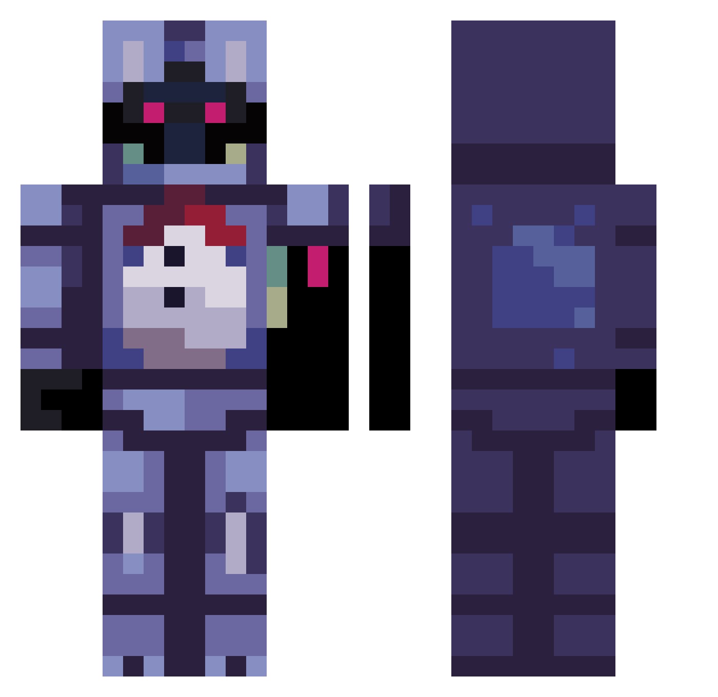 Ads Minecraft skin, front and back view