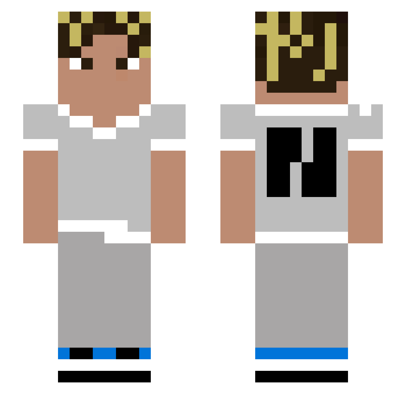 Vantablade Minecraft skin, front and back view