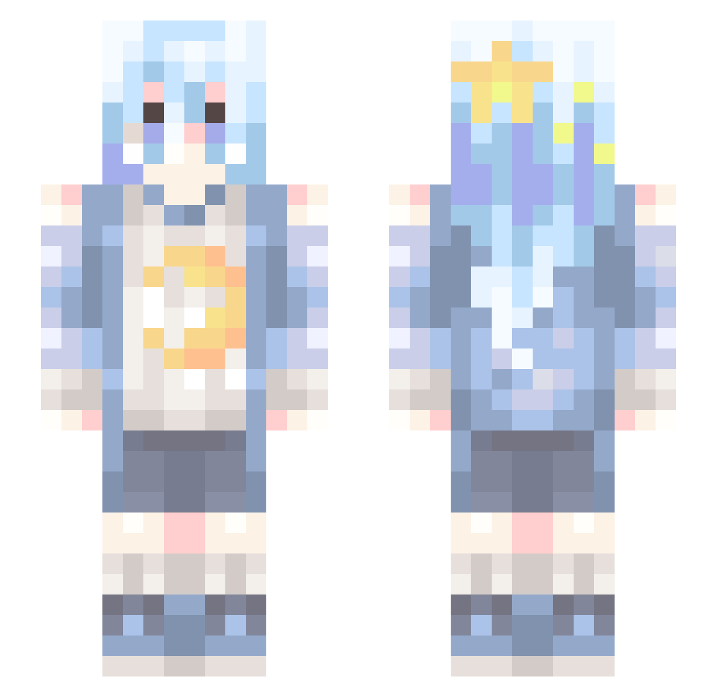 rotoblur Minecraft skin, front and back view