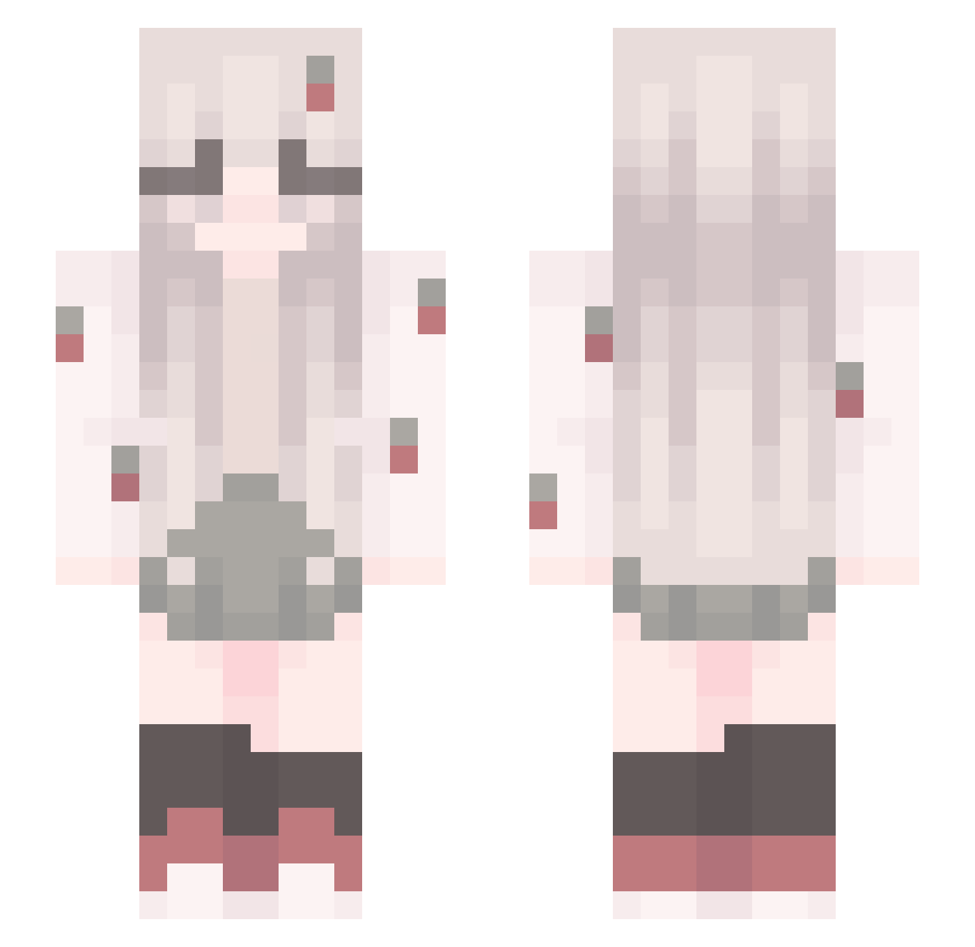 Riiuku Minecraft skin, front and back view