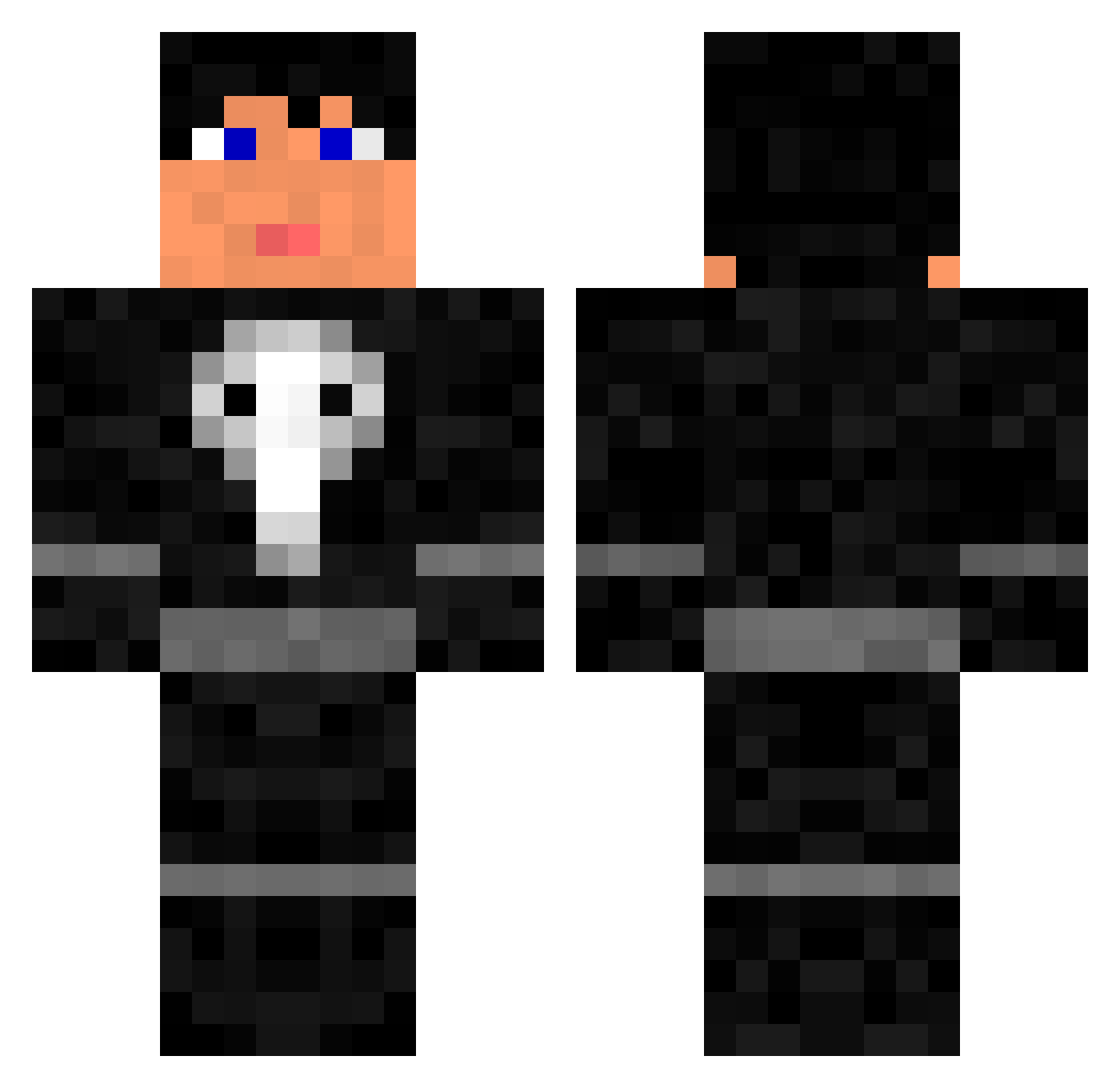 tzardom Minecraft skin, front and back view