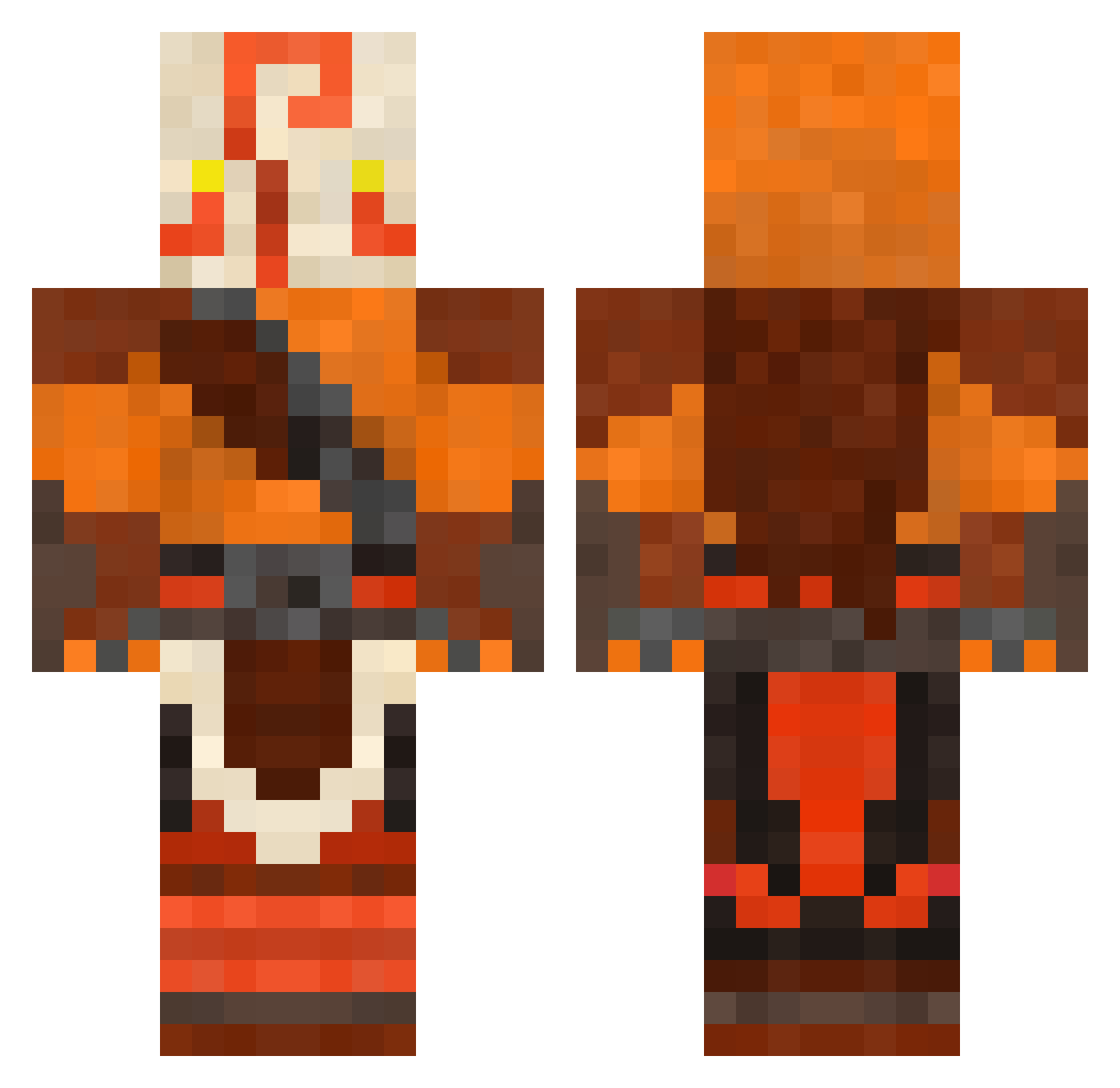 hawkeye11 Minecraft skin, front and back view