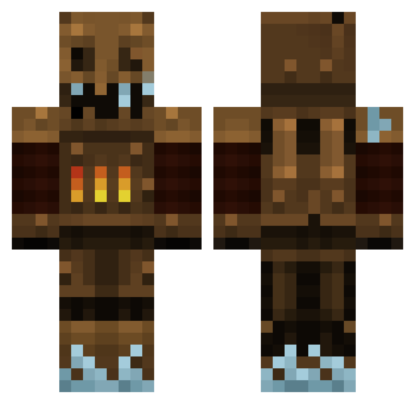 Elki Minecraft skin, front and back view