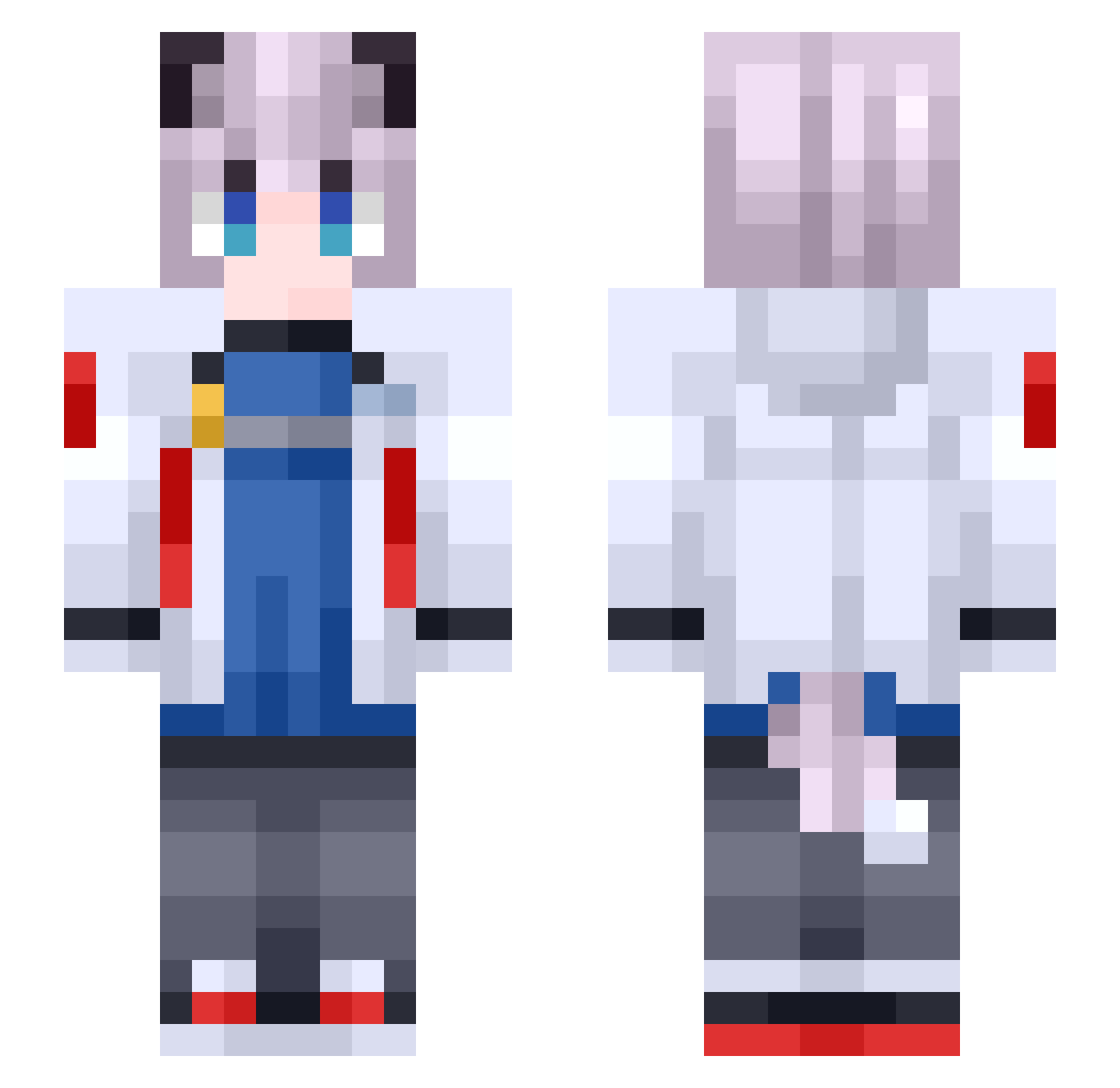 Bai_Zhan_ Minecraft skin, front and back view