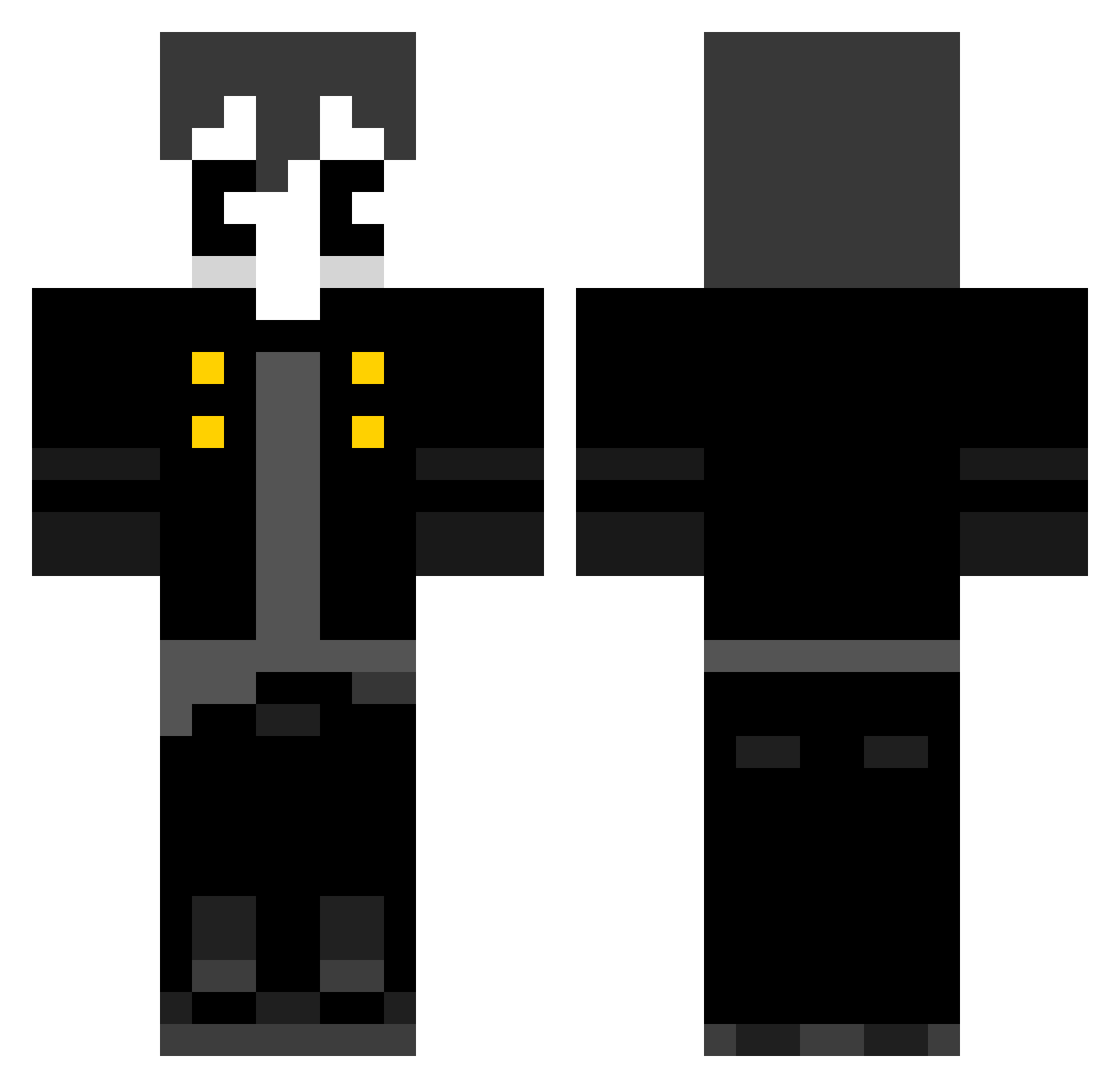 ZeroVicioso Minecraft skin, front and back view