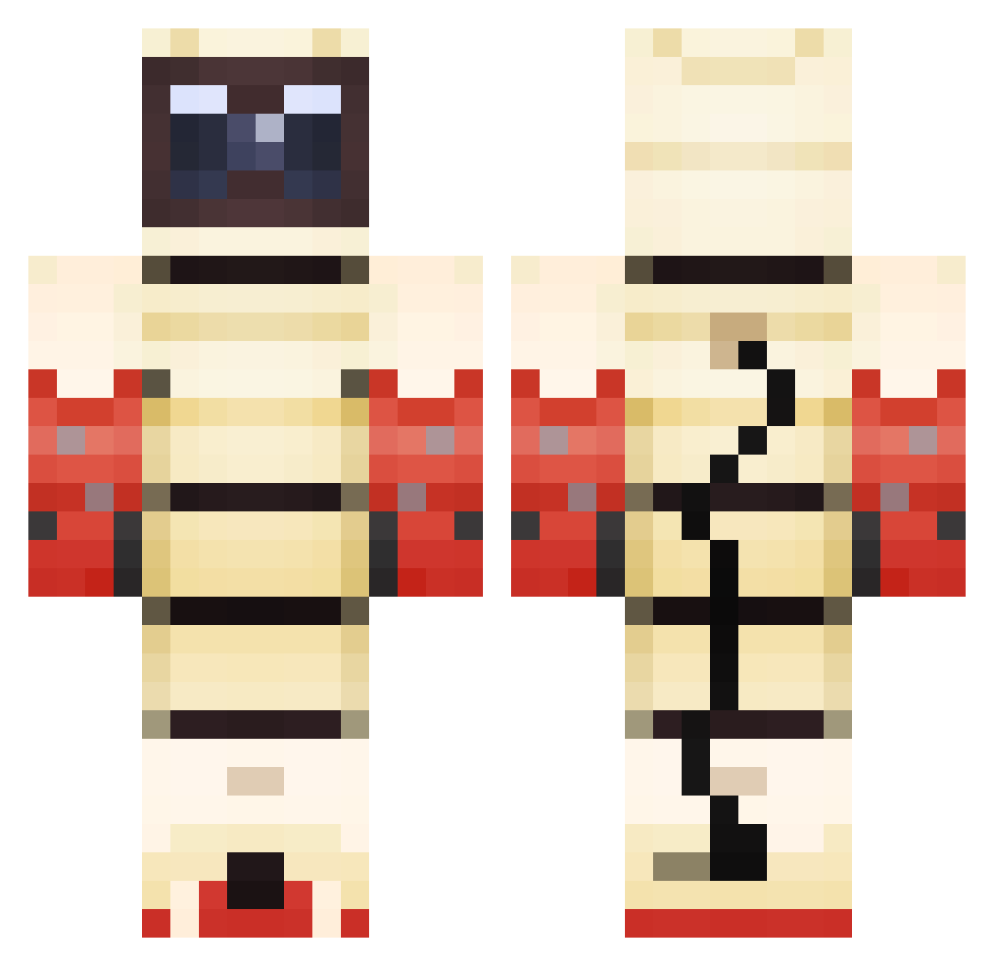 _xTonFaZ Minecraft skin, front and back view