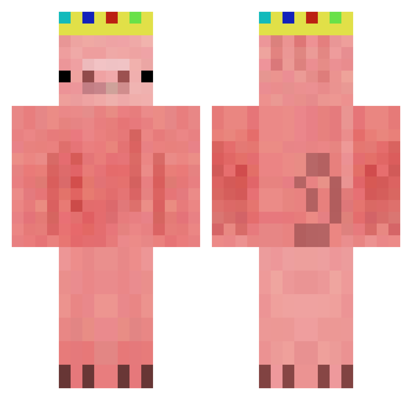 skits1 Minecraft skin, front and back view