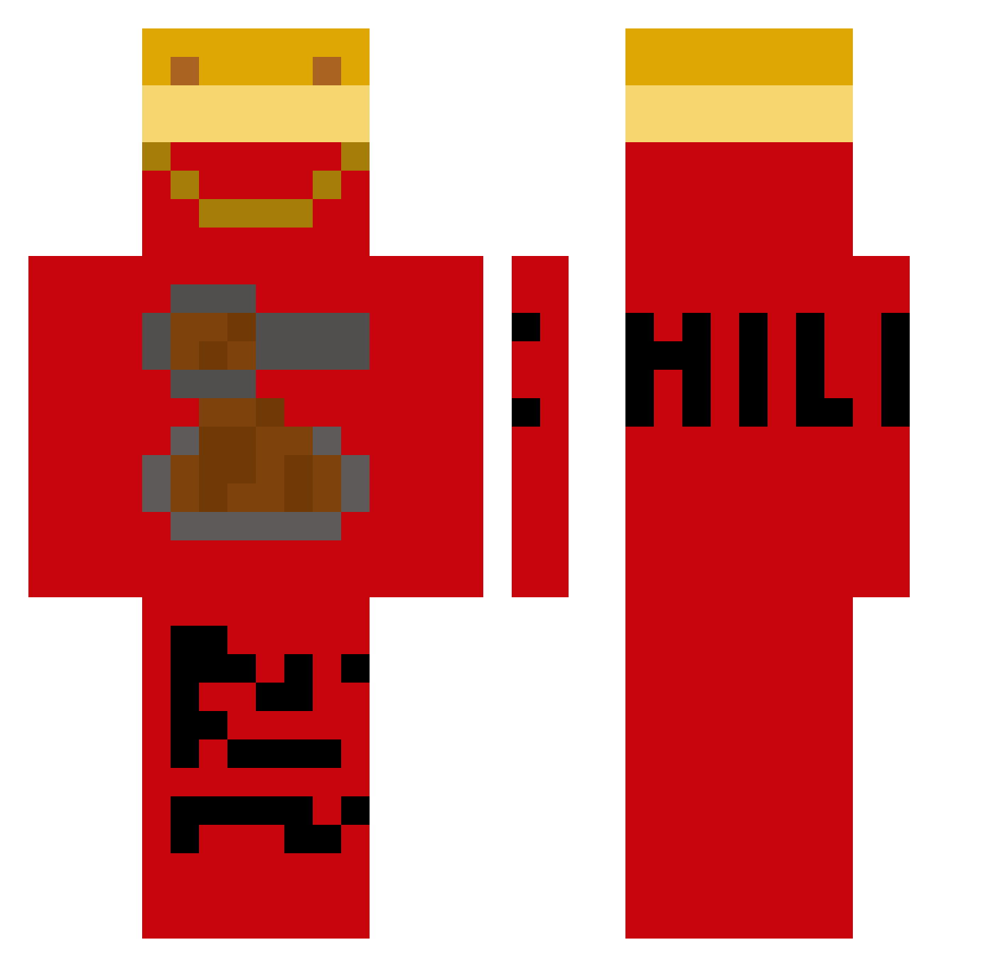 Chilimoooon Minecraft skin, front and back view