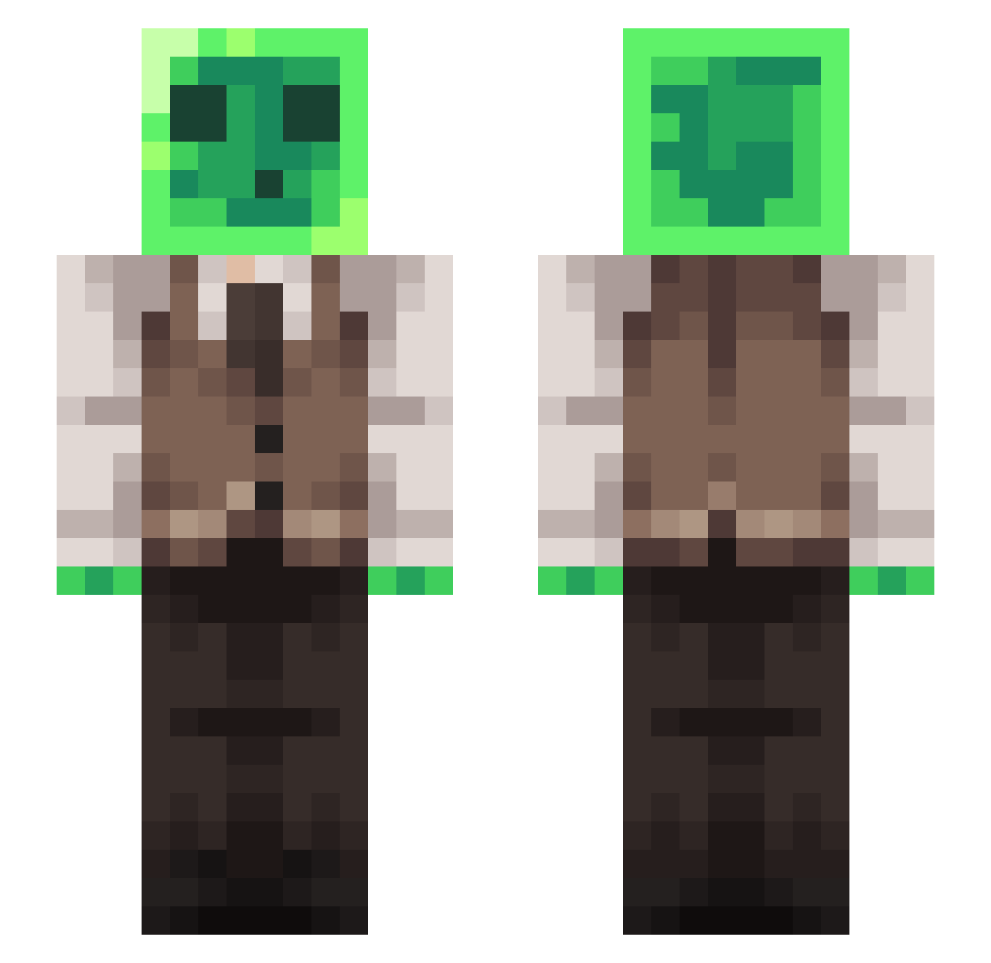 LOKOTRONs Minecraft skin, front and back view