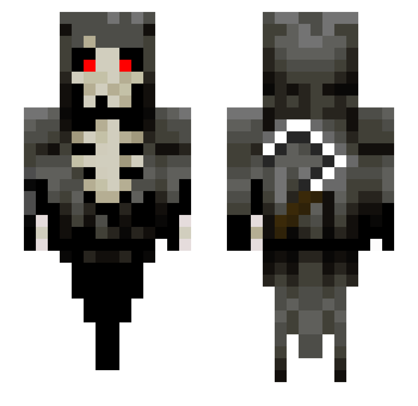Tuturu2k Minecraft skin, front and back view