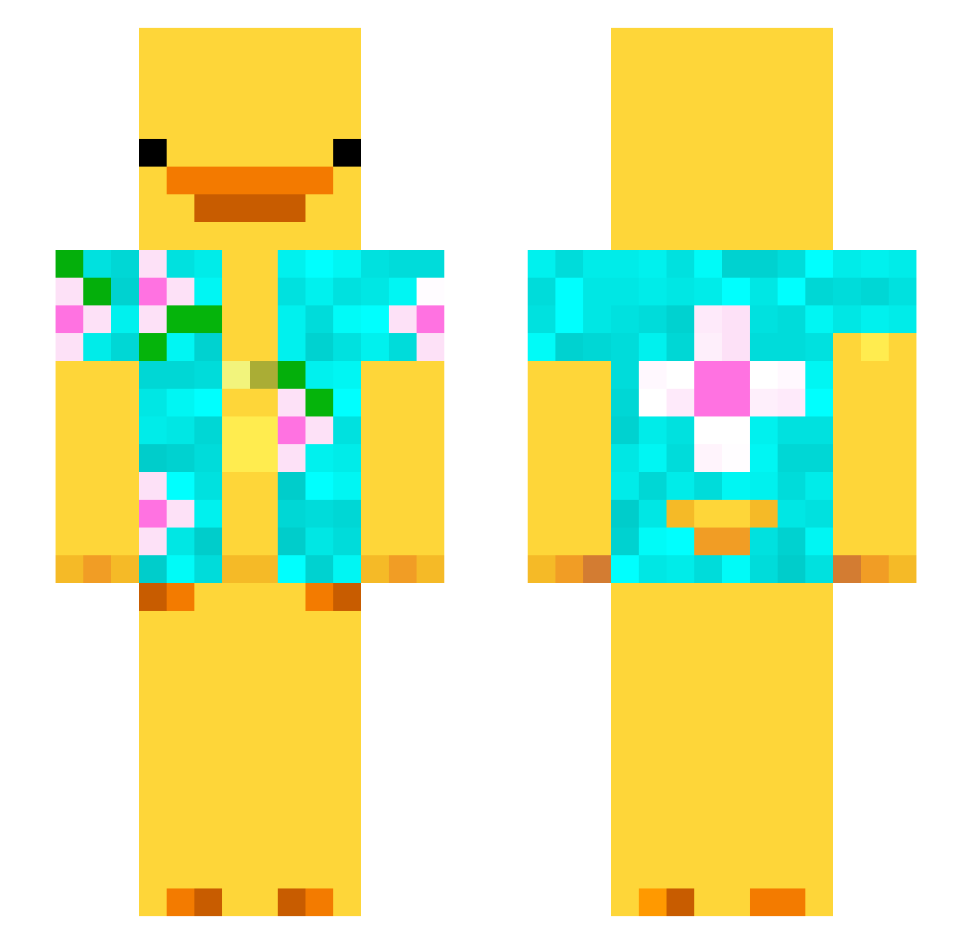 ShinyHere Minecraft skin, front and back view