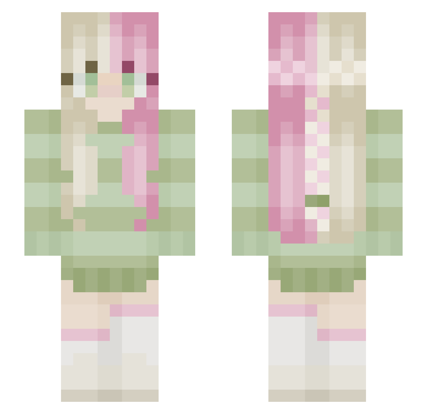 rseel Minecraft skin, front and back view