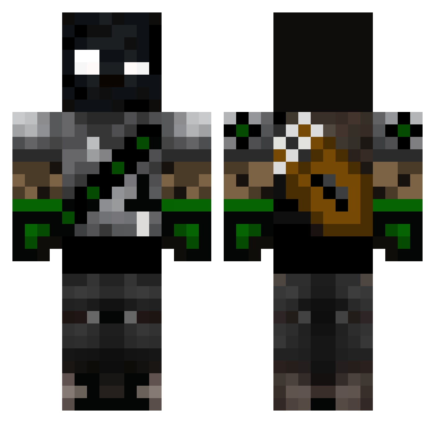 Jelleq Minecraft skin, front and back view
