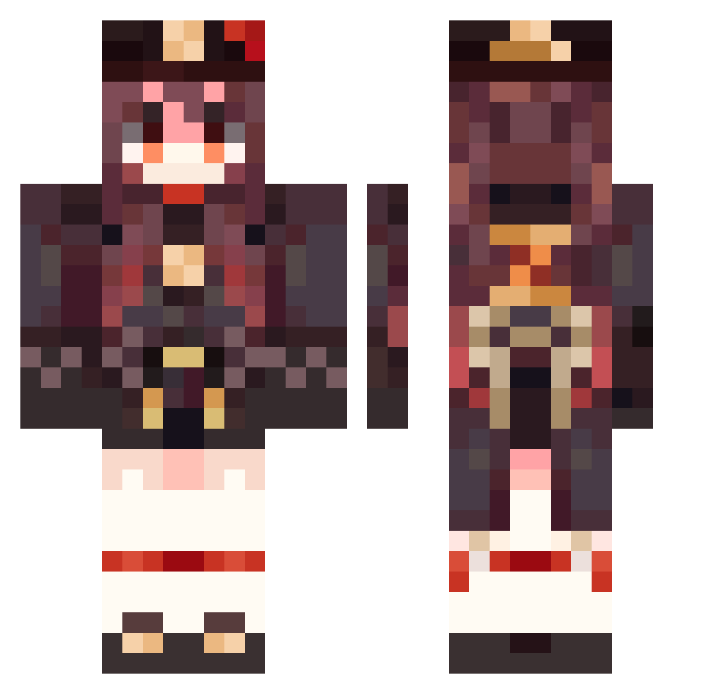 zdwans Minecraft skin, front and back view